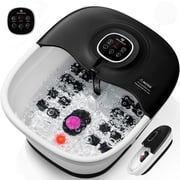 SPA4PIEDS Electric Collapsible Foot Spa with Heat, Remote Control, 16 Massage Rollers, Bubble, Temperature Adjustment, Foot Care for Home Use, Black