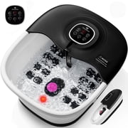 SPA4PIEDS Electric Collapsible Foot Spa with Heat, Remote Control, 16 Massage Rollers, Bubble, Temperature Adjustment, Foot Care for Home Use, Black