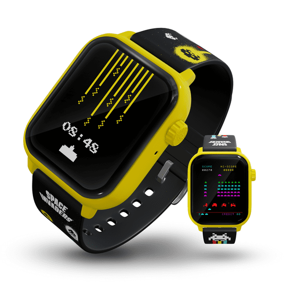 SPACE INVADERS My Play Watch  Retro Gaming Smartwatch with Built-in SPACE INVADERS Game - Yellow Bezel