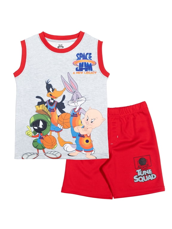 Looney Tunes Toddler Boys Athletic Tank Top Mesh Shorts Toddler to Big Kid