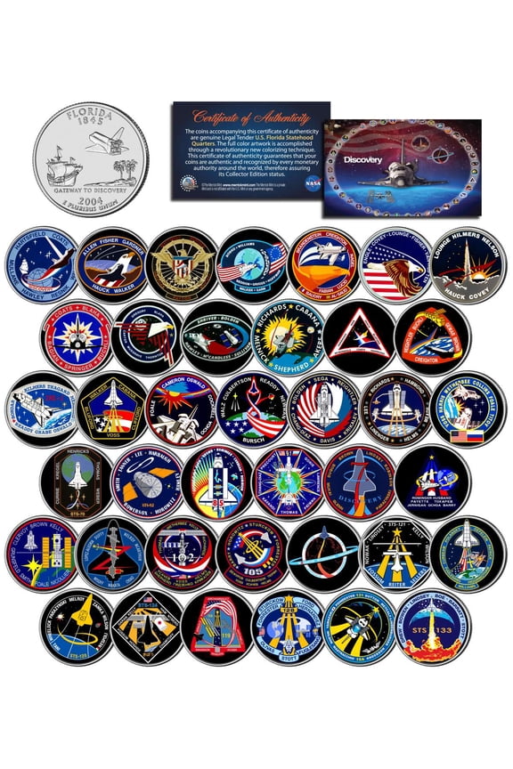 SPACE SHUTTLE DISCOVERY MISSIONS Colorized Florida Quarters US 39-Coin Set NASA