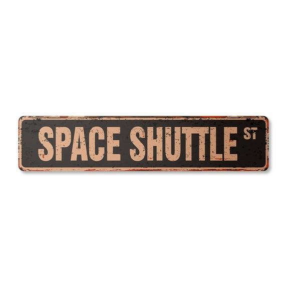 SPACE SHUTTLE Vintage Plastic Street Sign NASA Cape Canaveral Kennedy rocket | Indoor/Outdoor | 24" Wide