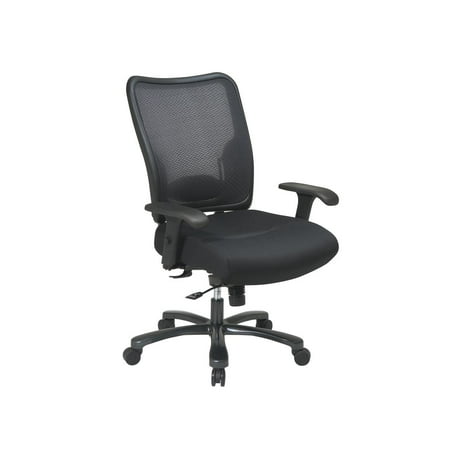 Office Star Products - Ergonomic Chair with Double Air Grid Back and Mesh Seat - Black