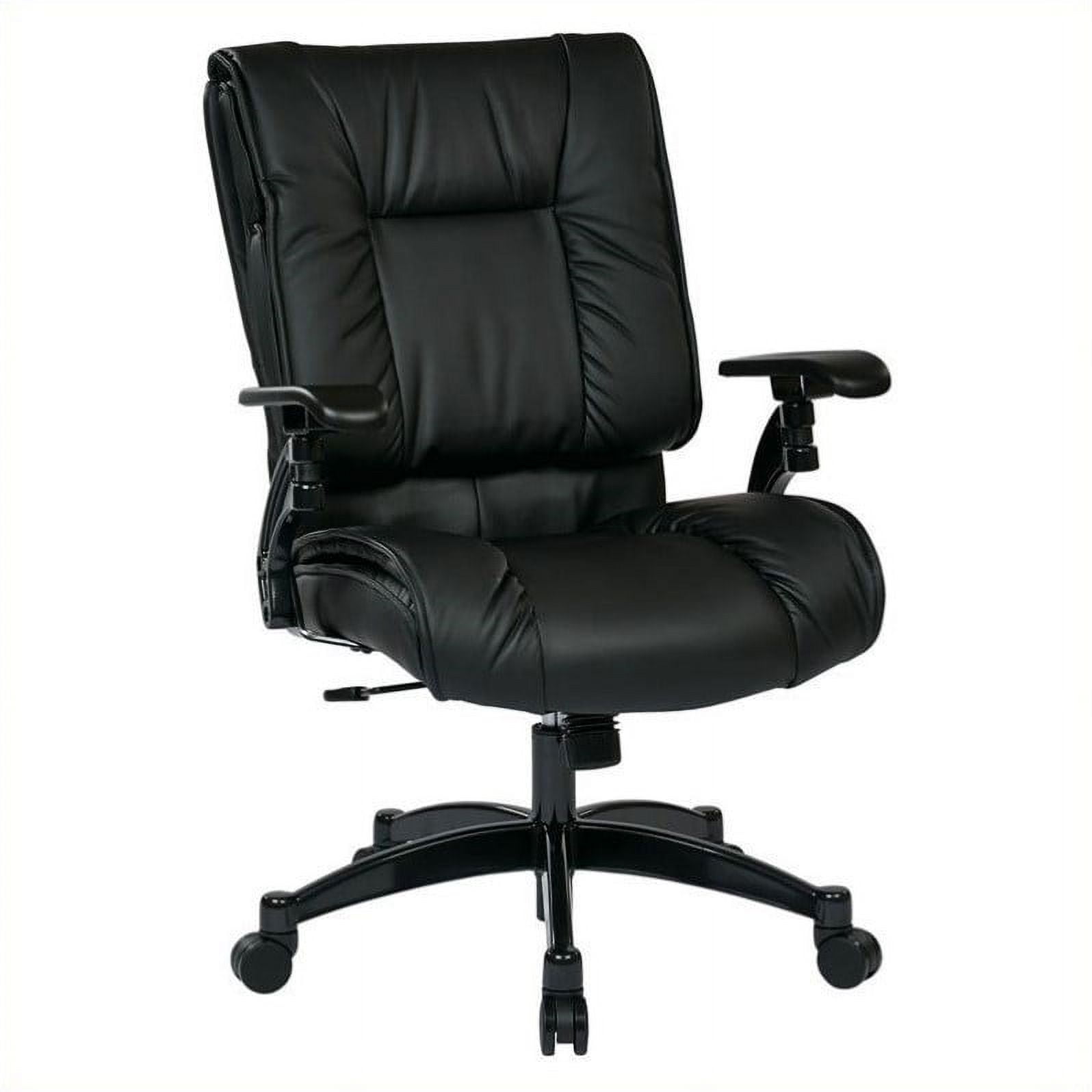 Black Leather High Back Adjustable Swivel Task Chair