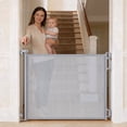 thumbnail image 1 of SPACEANY Baby Gate, Durable Retractable and Portable Easy To Use Safety Mesh Gate, for Stairs, Doorways, Hallways, Indoor and Outdoor, Ideal for Dogs, 33.5 Inch Tall (45 Inch rayWide, Gra'y), 1 of 9