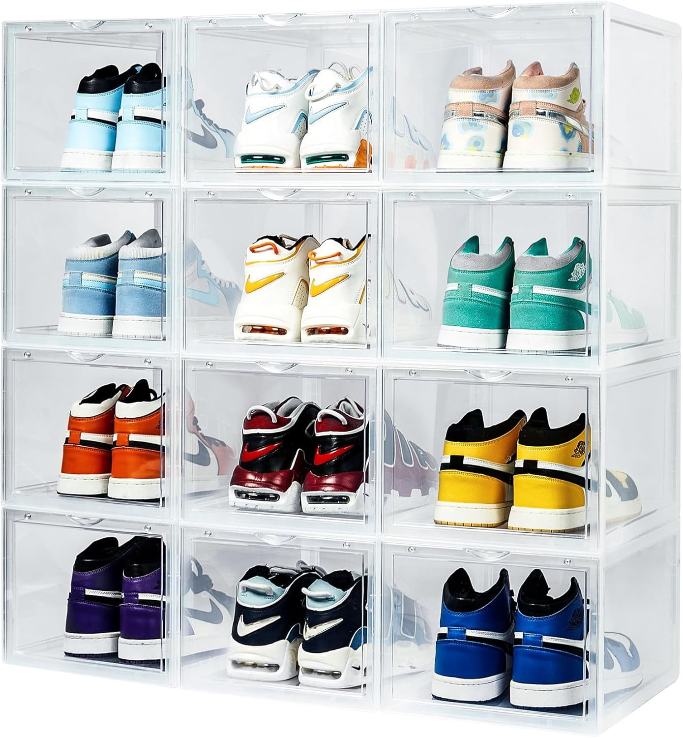 SPACECRAFTERS® Shoe Boxes Clear Plastic Stackable with Magnetic Door ...
