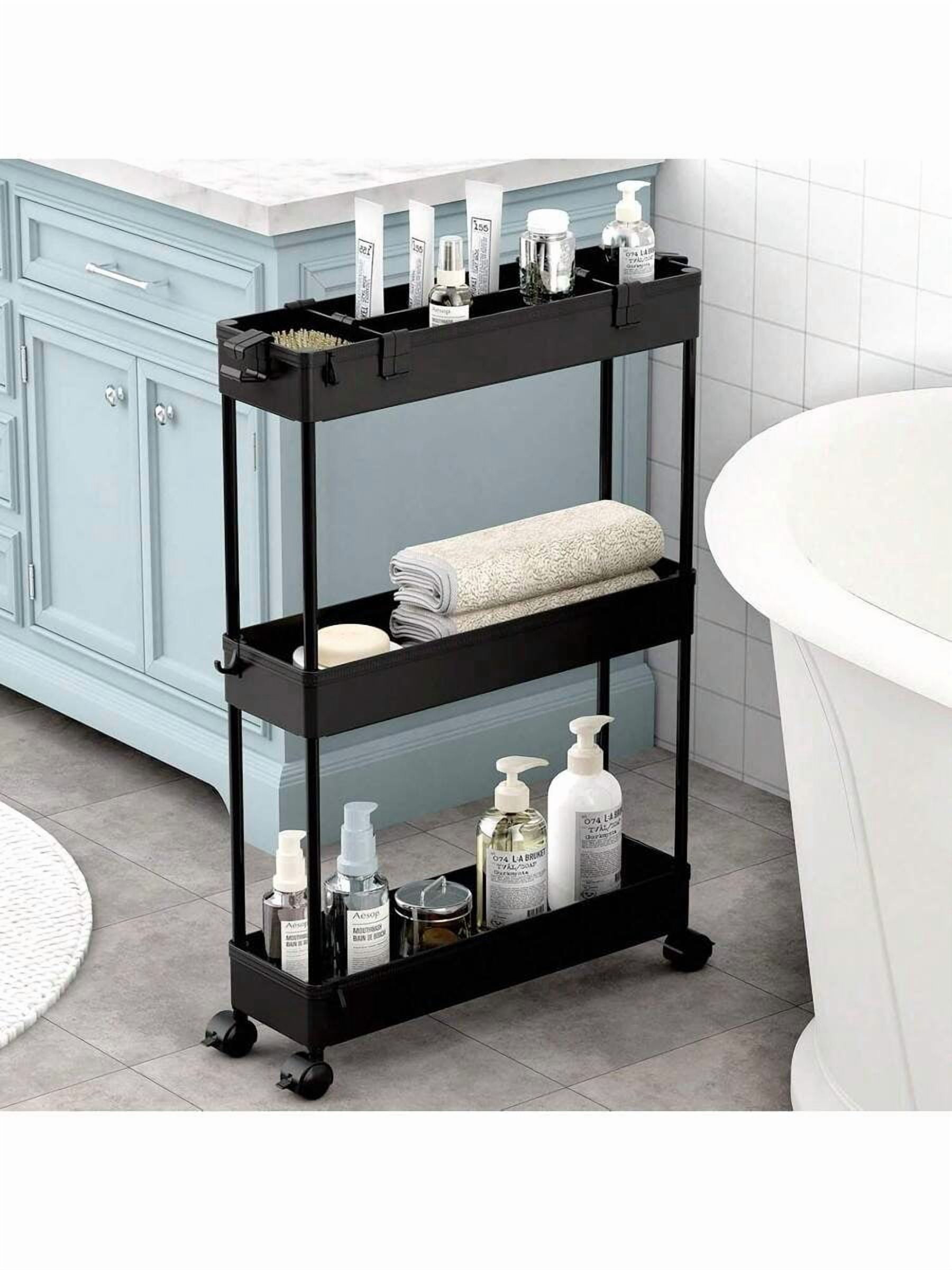 Picture of SPACEKEEPER Slim Rolling Storage Cart - Mobile Utility Shelving Unit ...
