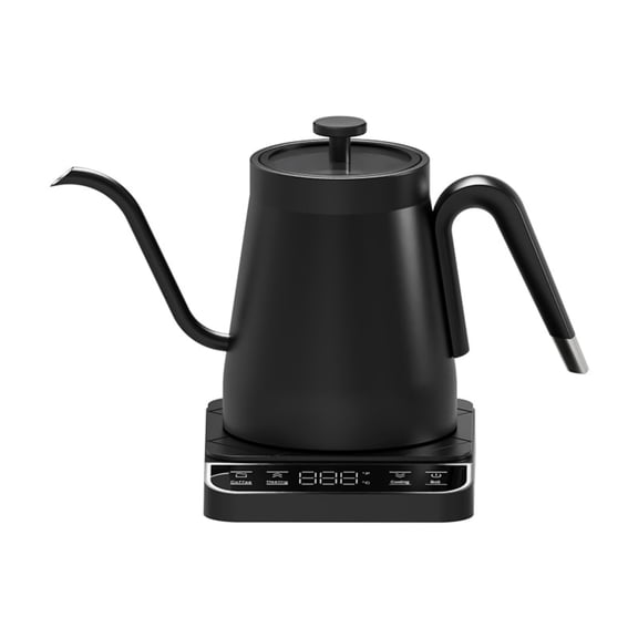 SpaceMuse 0.8L Electric Kettle with Long-Beaked Goose-Neck, Intelligent Temperaturepanel Display, Pour Over Kettle for Tea & Water Kettle, Black