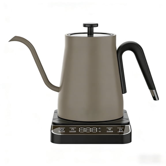 SpaceMuse 0.8L Electric Kettle with Long-Beaked Goose-Neck, Intelligent Temperaturepanel Display, Pour Over Kettle for Tea & Water Kettle, Titanium