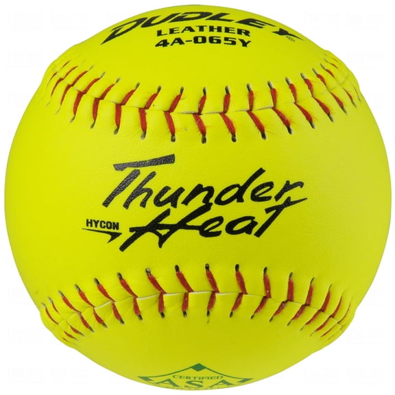SPALDING SPORTS DIV RUSSELL Dudley Softball, Slow Pitch, Yellow Leather, 12-In. 4A-065YP