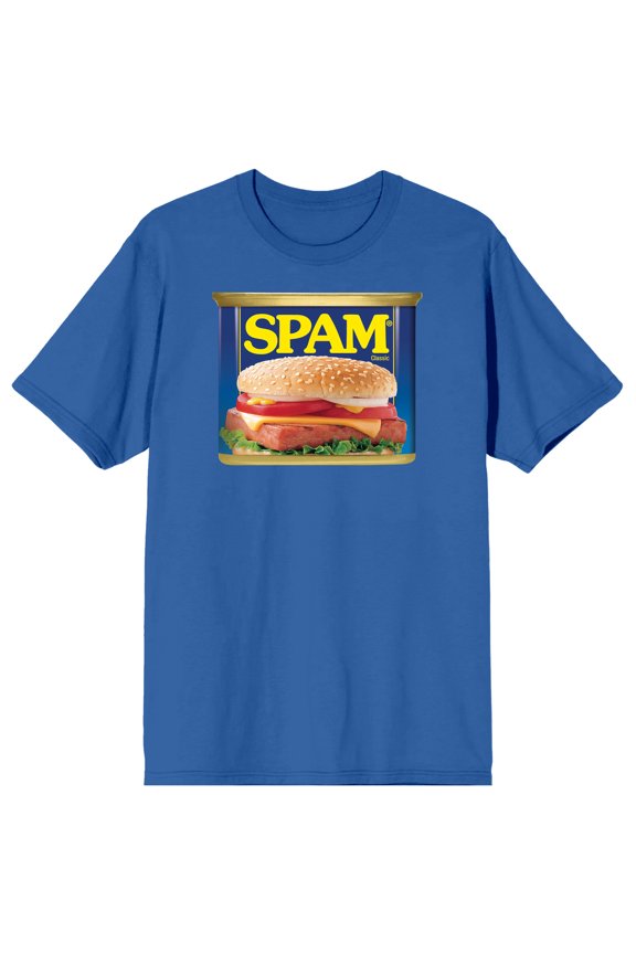 SPAM Can Classic Image Adult Royal Blue Short Sleeve Tee - Medium