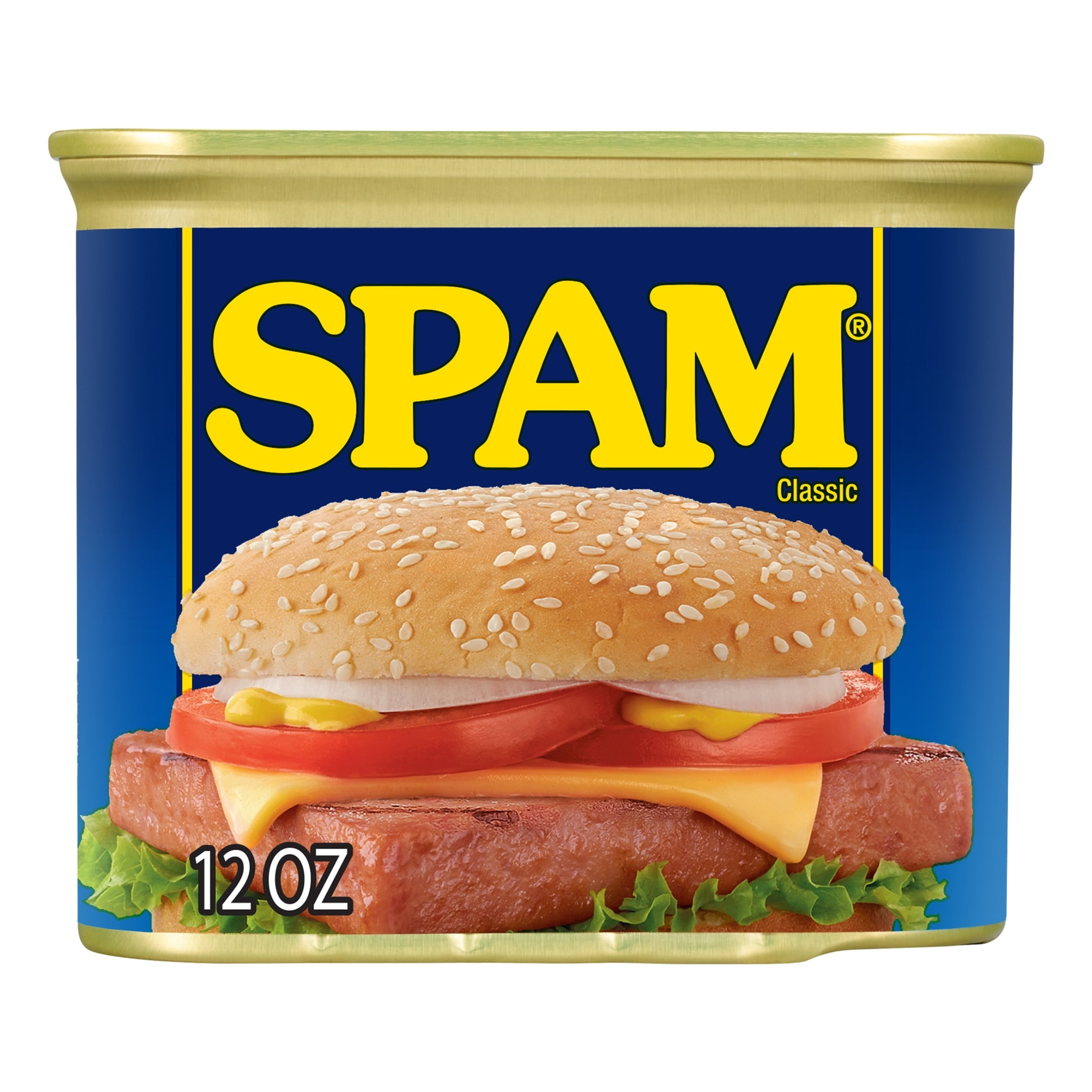 SPAM Classic Canned Meats, 7 G of Protein per Serving, Shelf-Stable, 12 oz Aluminum Can