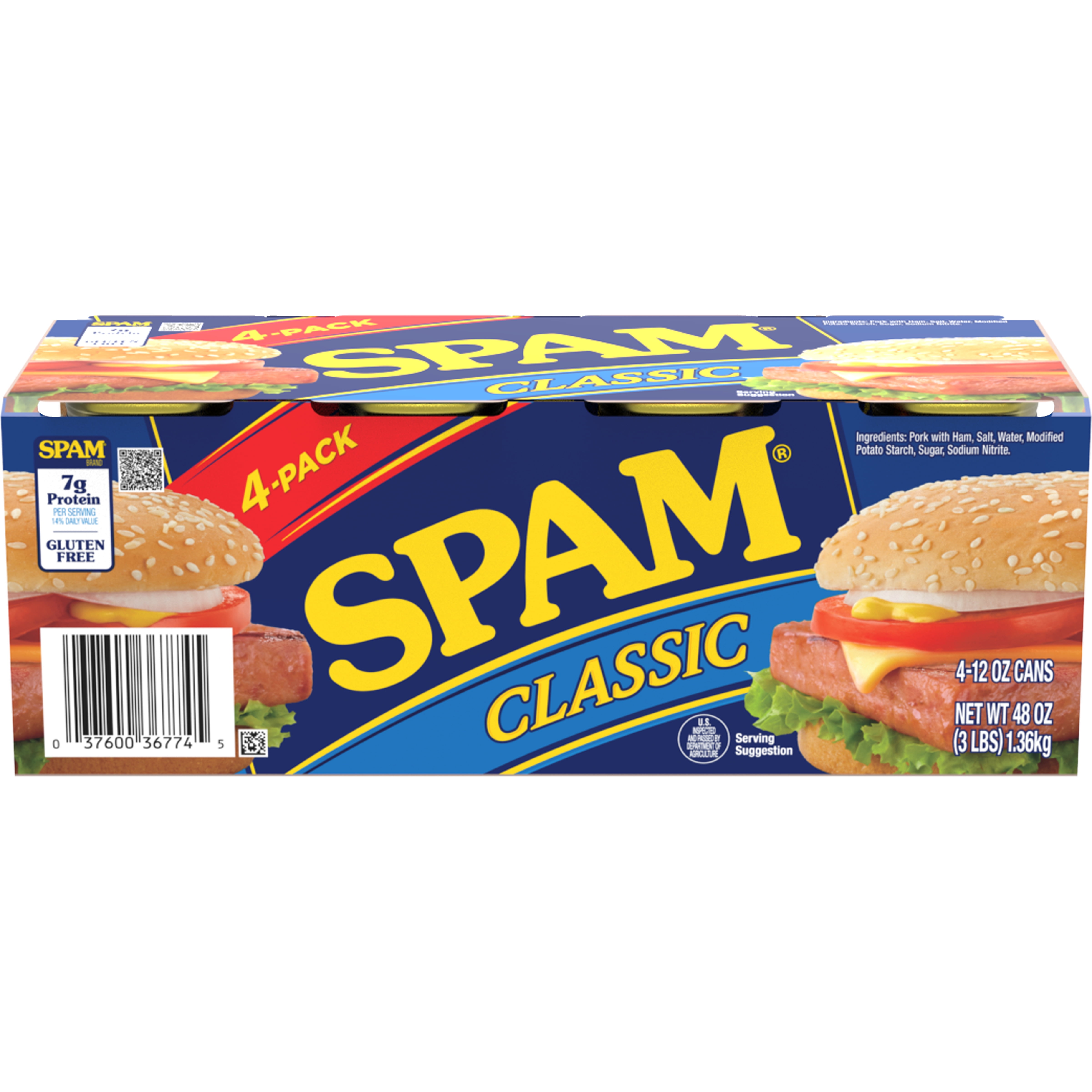 SPAM Classic 4PK 48oz - Walmart.com