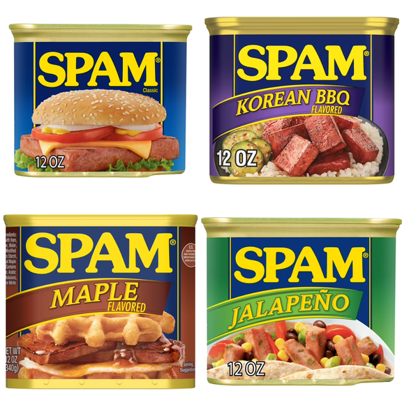 SPAM Classic Meat Cans 12 oz, Pack of 4 Shelf-Stable