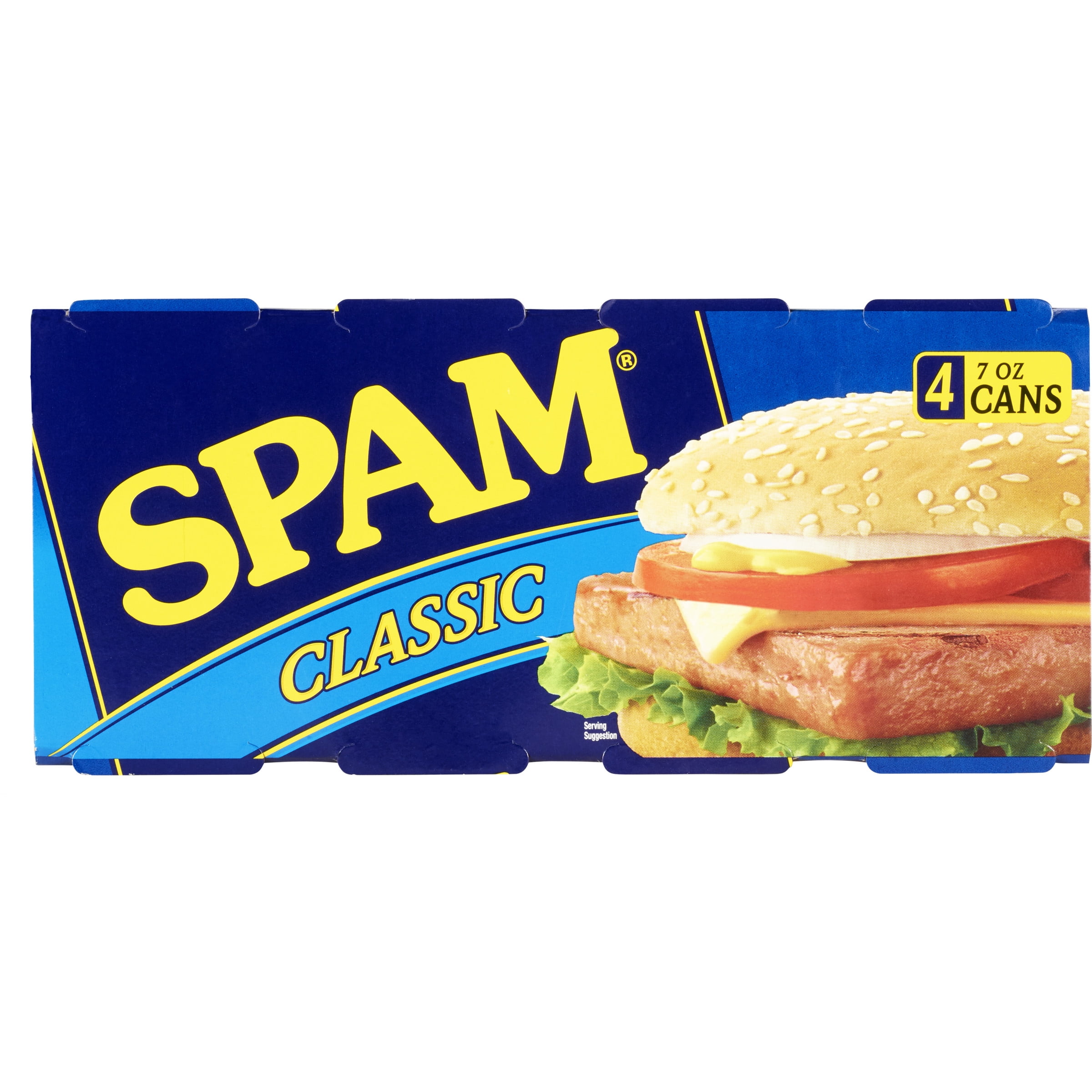 SPAM Classic, Shelf-Stable Meat, 7 oz Aluminum Can (Pack of 4) 