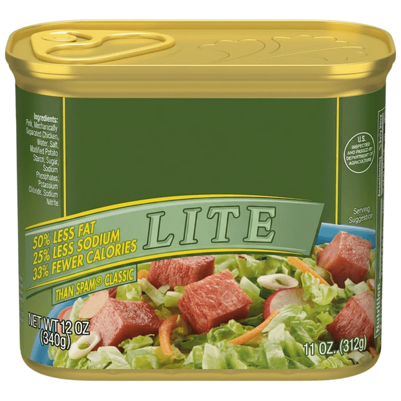 SPAM Lite Pork Luncheon Meat, 50% Less Fat, Fully Cooked, 11 oz Can