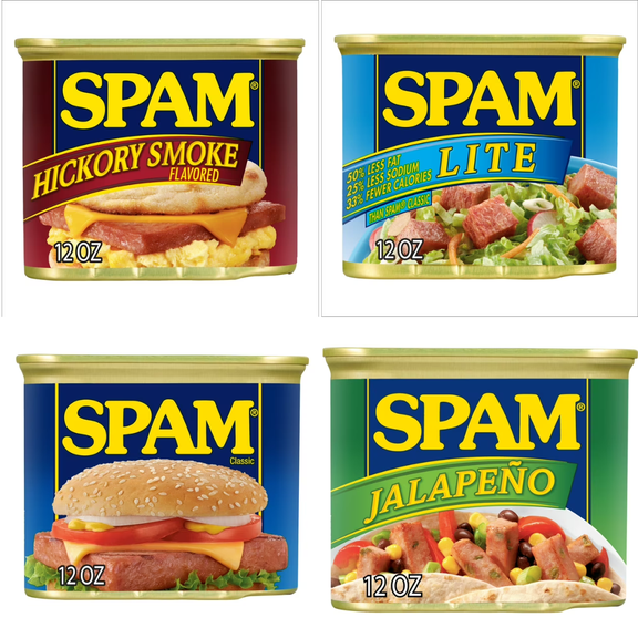 SPAM Ready-to-Eat Luncheon Meat 12 oz, 4 Pack Bundle