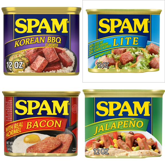 SPAM Shelf-Stable Luncheon Meat Bundle 12 oz, 4 Pack