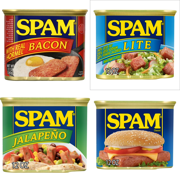 SPAM Shelf-Stable Protein Meat 12 oz, 4 Pack