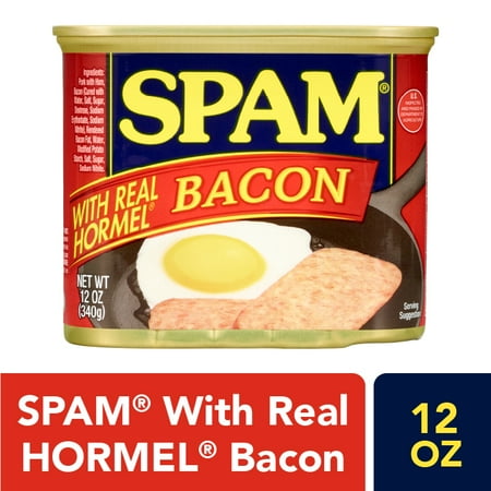 SPAM With Real HORMEL Bacon, 7 G Protein per Serving, 12 oz Aluminum Can