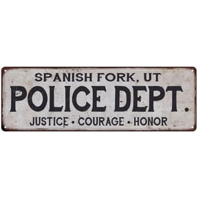 SPANISH FORK, UT POLICE DEPT. Home Decor Metal Sign Gift 8x24 108240012991