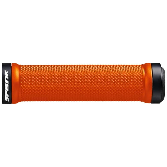 Spank SPOON Grips - 130mm Orange Double Locking Alloy Rings Handlebar Grips