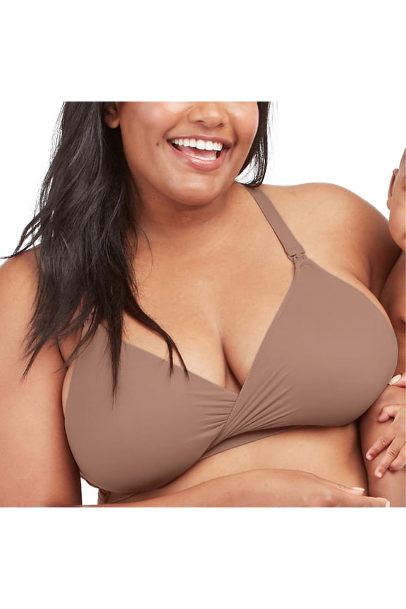 Nursing Bra - Comfy Nursing Bra for Breastfeeding with Ease - Wire-Free - Maternity Bra with Support - Cafe Au Lait - X-Small