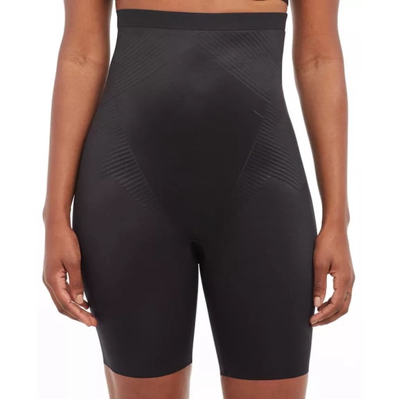SPANX High-Waisted Mid-Thigh Short - 10233R (Very Black, XL)