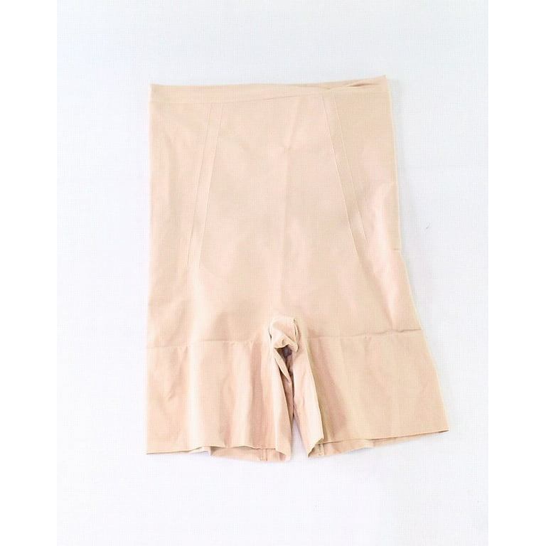 Spanx Oncore High-waisted Mid-thigh Shorts In Beige