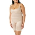 thumbnail image 1 of SPANX� Thinstincts 2.0 Open-Bust Midthigh Bodysuit for Women � Breathable and Contoured � Blended Fabric Open-Bust Midthigh Bodysuit Champagne Beige 1X - Regular One Size, 1 of 4