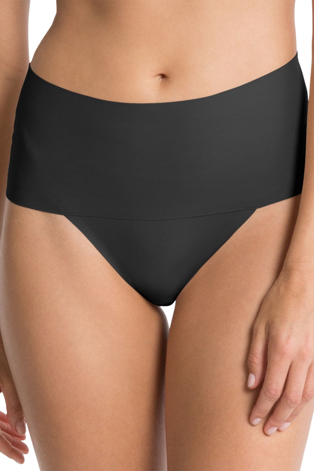 SPANX Undie-Tectable Thong Panty Women's Shapewear Underwear, Black,Medium
