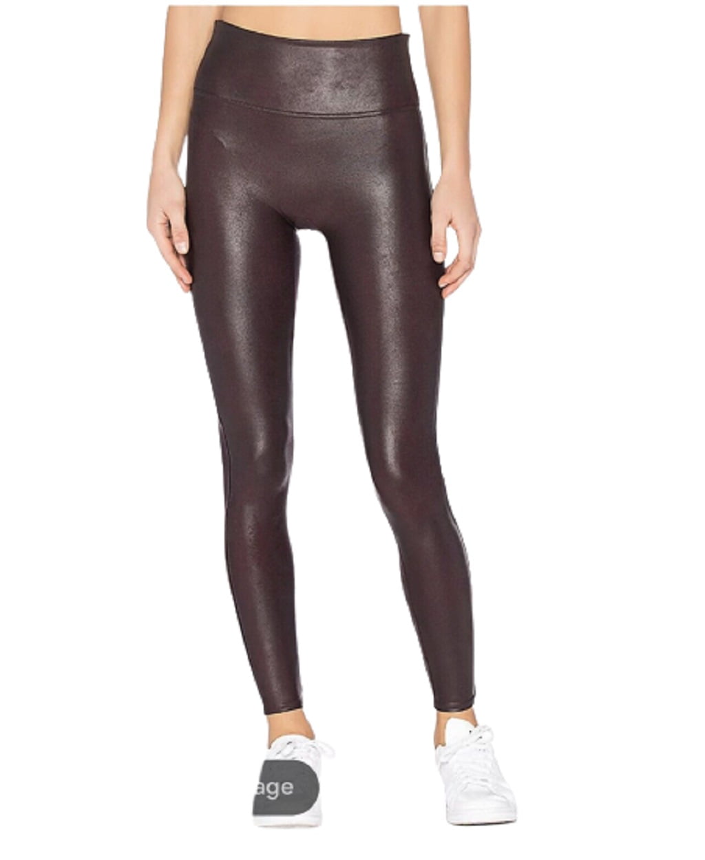 Simply Vera Wang Shaping Legging Womens High Waist Faux Leather-Purple-Large-NEW