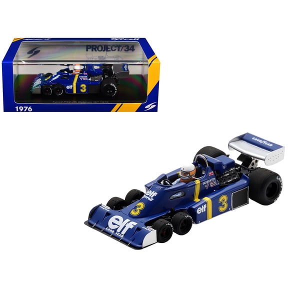 Tyrrell P34 #3 Jody Scheckter Formula One F1 "Belgian GP" (1976) with Driver 1/43 Model Car by Spark