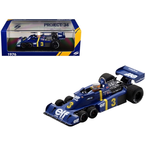 Tyrrell P34 #3 Jody Scheckter Winner Formula One F1 "Swedish GP" (1976) with Driver 1/43 Model Car by Spark