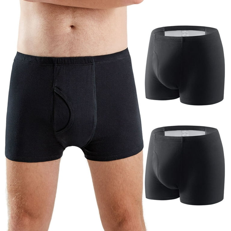 SPARK Men Incontinence Briefs 2-Packs Men's Incontinence Underwear Cotton  Washable Reusable Incontinence Underwear for Men