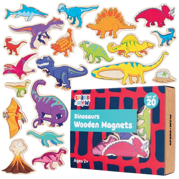 Spark & Wow Wooden Magnets - Dinosaurs - Set of 20