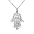thumbnail image 1 of SPARKLE CUT FILIGREE HAMSA PENDANT NECKLACE IN WHITE GOLD :  10K  Pendant with 22" chain, 1 of 1