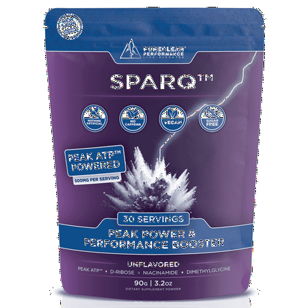 SPARQ Peak ATP Power & Performance Booster – 500mg ATP, D-Ribose, DMG & NAD+ – Boosts Muscle Mass, Energy, Stamina, Strength & Recovery – Caffeine-Free Pre-Workout Powder