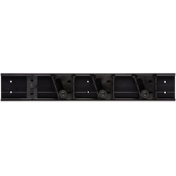 Carlisle Sanitary Maintenance B642614 Roll N Grip System 18 in. Broom Holders, Black - 1 Hook & 3 Rollers - 4073100