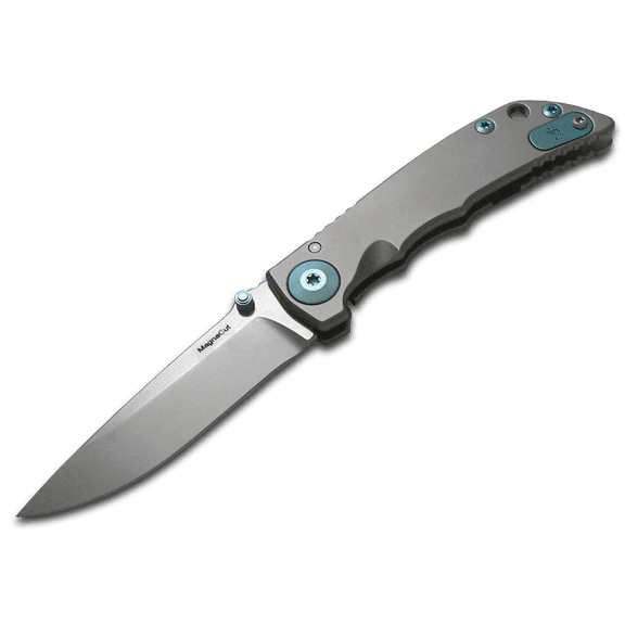 SPARTAN BLADES Harsey Folder 3.25 Frame Lock Blue Titanium & CPM S45VN Stainless Pocket Knife