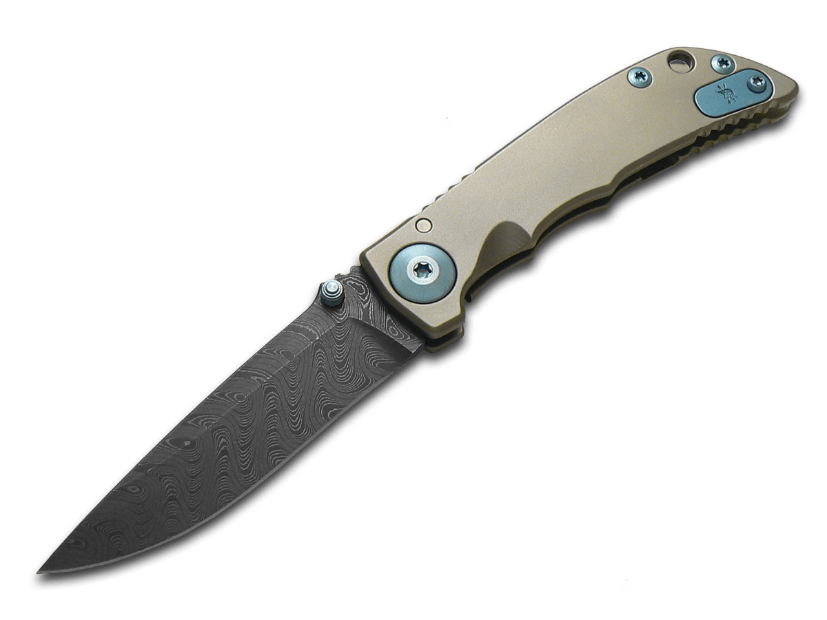 SPARTAN BLADES Harsey Folder 3.25 Frame Lock Blue Titanium 