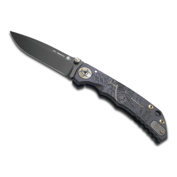 SPARTAN BLADES Harsey Folder SF5 Black Plague Doctor Titanium CPM MagnaCut Pocket Knife