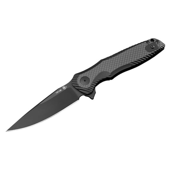 SPARTAN BLADES Poros Liner Lock Black Carbon Fiber & G10 Composite & 154CM Stainless Steel Pocket Knife