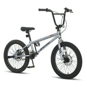SPATIAL 20" BMX Bicycle,Fits Rider for 4'3" - 5'4", Dual Disc Brakes BMX Bikes,2 Pegs Single Speed Bike