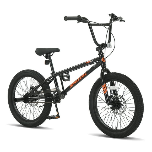 SPATIAL 20" BMX Bicycle,Fits Rider for 4'3" - 5'4", Dual Disc Brakes BMX Bikes,2 Pegs Single Speed Bike
