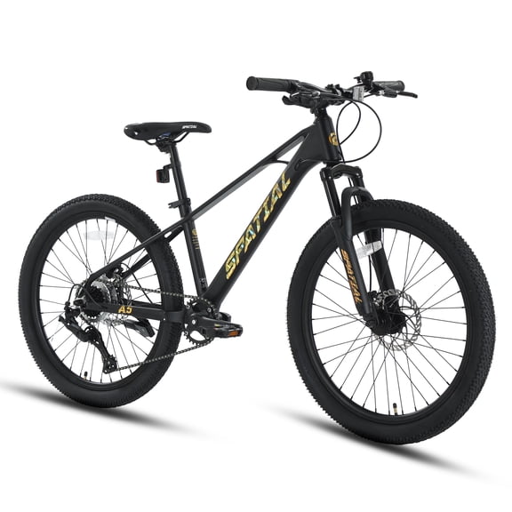 SPATIAL 24 Inch Magnesium Alloy Mountain Bike, 8-Speed Adult Teen MTB Bicycle with Dual Disc Brakes
