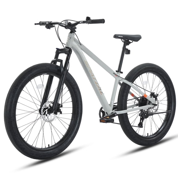 SPATIAL 27.5 inch Pro Fat Mountain Bike for Adult,9-Speed Gears MTB Mountain Bikes,Aluminum Frame Dual Disc Brakes,Cool Gray