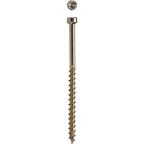 SPAX #8 x 2-1/2" PowerTrim HCR Trim Screw, Yellow 100 Pieces per Box