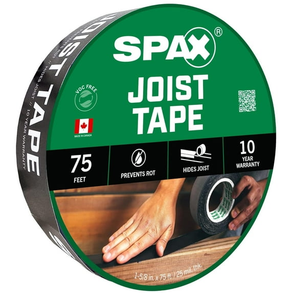 SPAX Joist Tape Self Adhesive Butyl - Weather Resistant, Waterproof - 1-5/8" x 75'