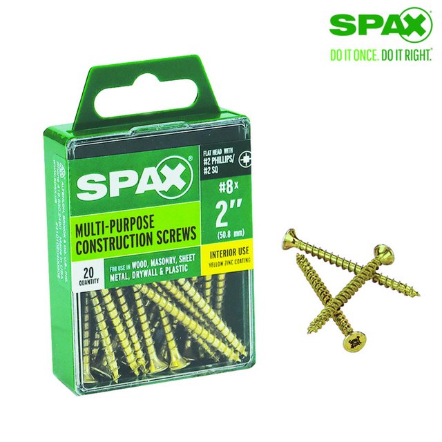 SPAX MultiMaterial No. 8 Label X 2 in. L Unidrive Flat Head Construction Screws 20 pk